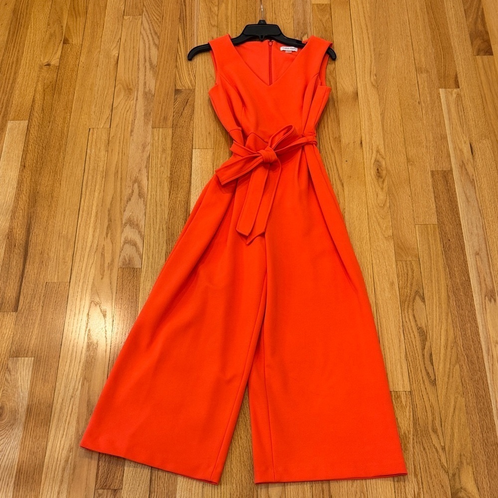Calvin Klein orange wide-leg jumpsuit - Picture 2 of 7
